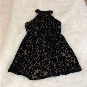 Ark & Co velvet halter cocktail dress